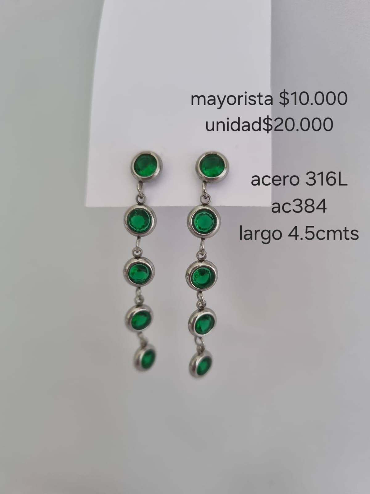 Ac 384 aretes en acero precio mayorista