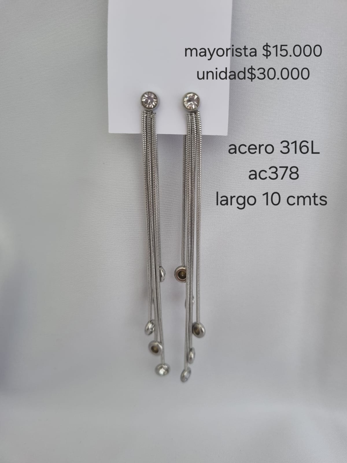 Ac 378 aretes en acero precio mayorista
