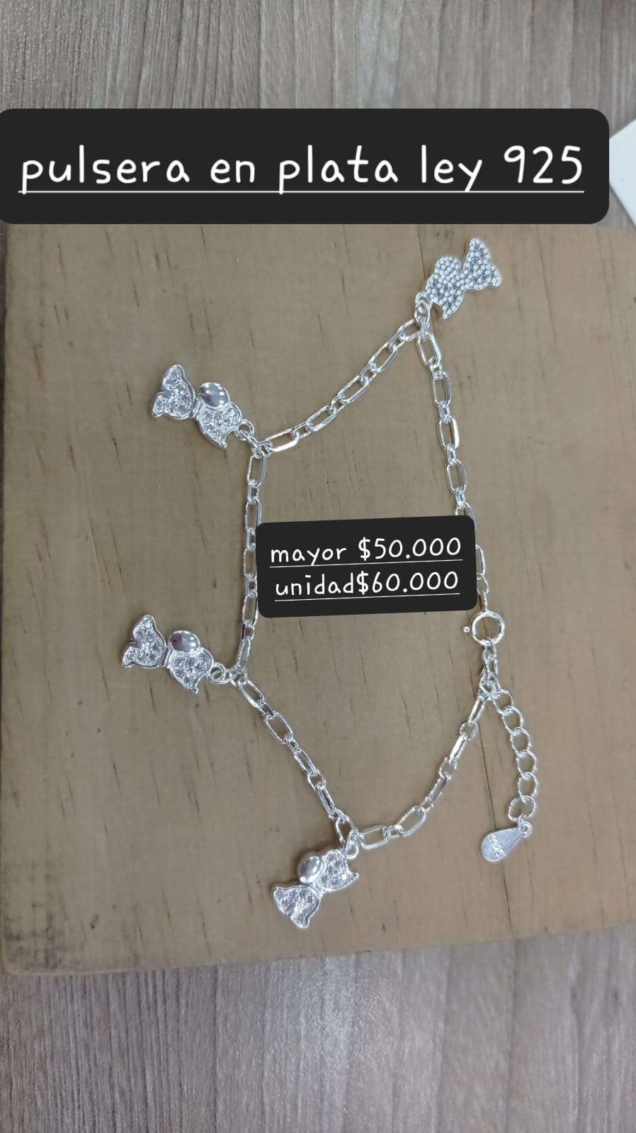 PP18 pulsera en plata ley 925 sobre pedido precio mayorista